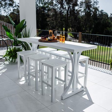 Kirra Bergen - 7pce (200x65) - Outdoor Bar Set