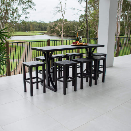 Kirra Bergen - 9pce (200x65) - Outdoor Bar Set