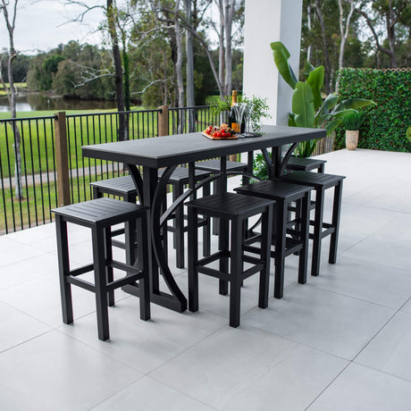 Kirra Malibu - 9pce (200x65) - Outdoor Bar Set