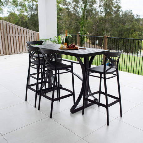 Portsea 75 Bergen - 5pce (150x65) - Outdoor Bar Set