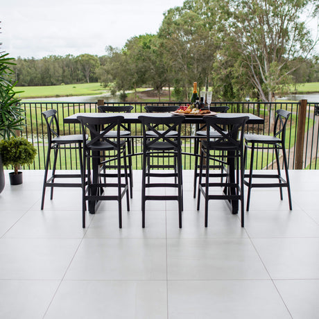 Portsea 75 Bergen - 9pce (200x65) - Outdoor Bar Set