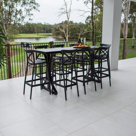 Portsea 75 Bergen - 9pce (200x65) - Outdoor Bar Set