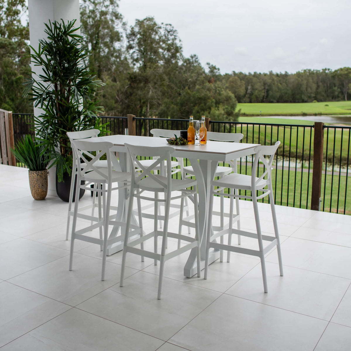 Portsea 75 Malibu - 7pce (150x65) - Outdoor Bar Set