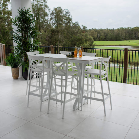 Portsea 75 Malibu - 7pce (150x65) - Outdoor Bar Set