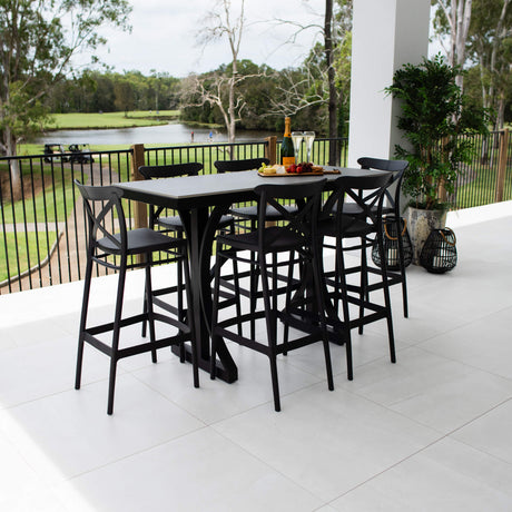 Portsea 75 Malibu - 7pce (150x65) - Outdoor Bar Set