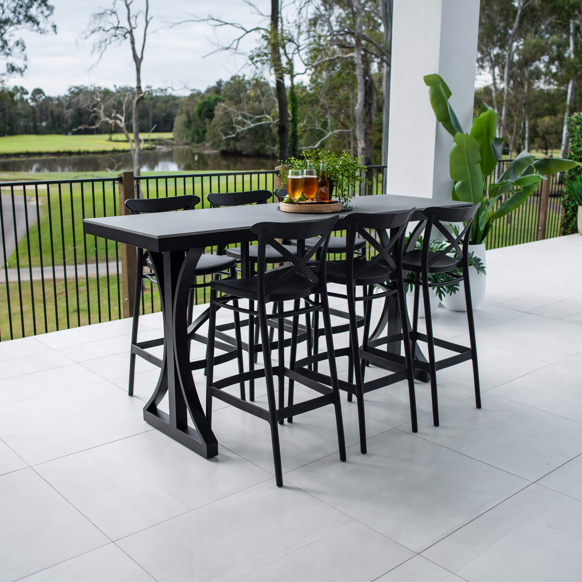 Portsea 75 Malibu - 7pce (200x65) - Outdoor Bar Set