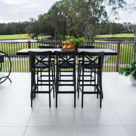Portsea 75 Malibu - 7pce (200x65) - Outdoor Bar Set