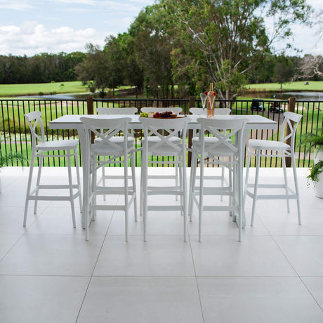 Portsea 75 Malibu - 9pce (200x65) - Outdoor Bar Set