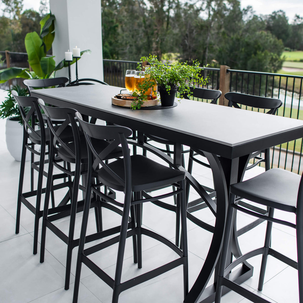 Portsea 75 Malibu - 9pce (200x65) - Outdoor Bar Set