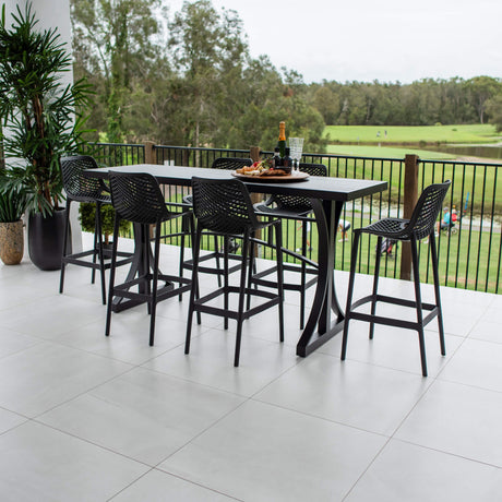 Roma 75 Bergen - 7pce (200x65) - Outdoor Bar Set