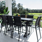 Shelby Bergen - 9pce (200x65) - Outdoor Bar Set