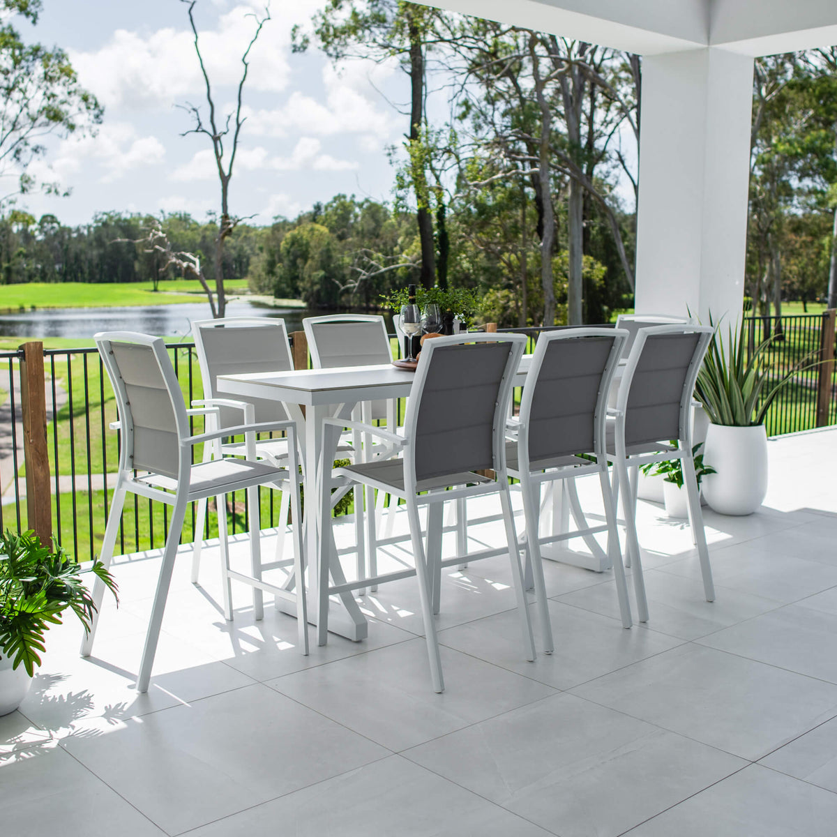 Shelby Bergen - 9pce (200x65) - Outdoor Bar Set