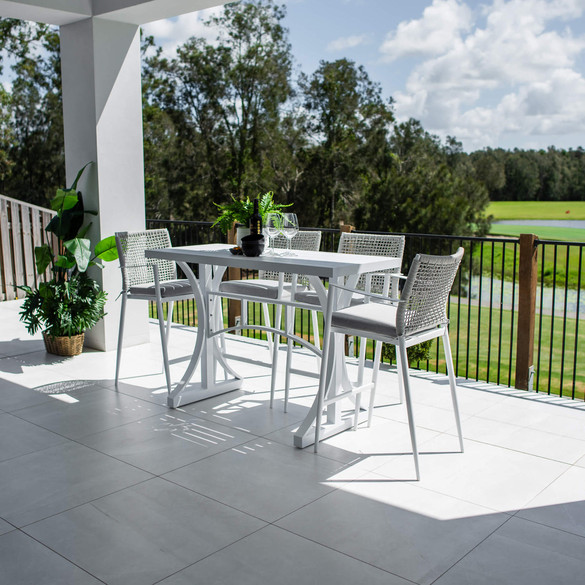 Vienna Rope Bergen - 5pce (150x65) - Outdoor Bar Set