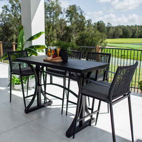 Vienna Rope Bergen - 5pce (150x65) - Outdoor Bar Set