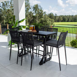 Vienna Rope Bergen - 7pce (150x65) - Outdoor Bar Set