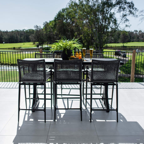 Vienna Rope Bergen - 7pce (200x65) - Outdoor Bar Set