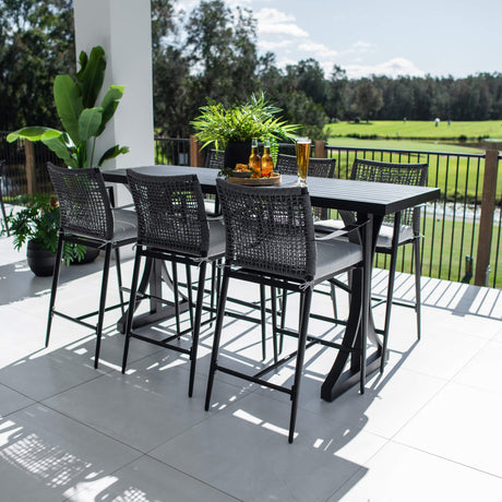 Vienna Rope Bergen - 7pce (200x65) - Outdoor Bar Set