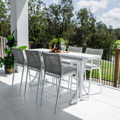 Vienna Rope Bergen - 7pce (200x65) - Outdoor Bar Set