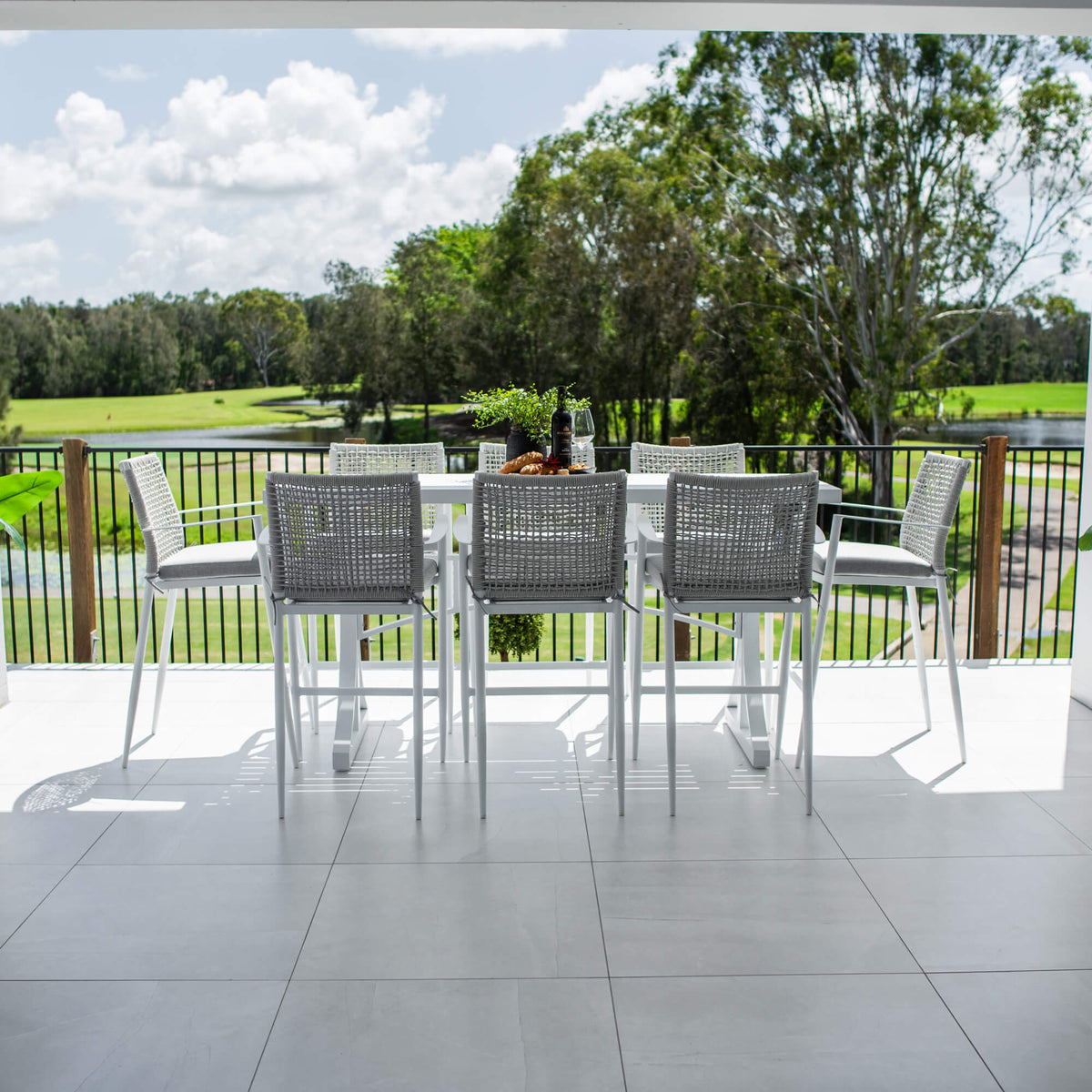 Vienna Rope Bergen - 9pce (200x65) - Outdoor Bar Set