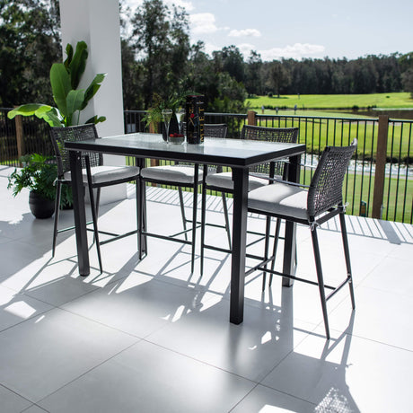 Vienna Rope Hudson - 5pce (150x80) - Outdoor Bar Set