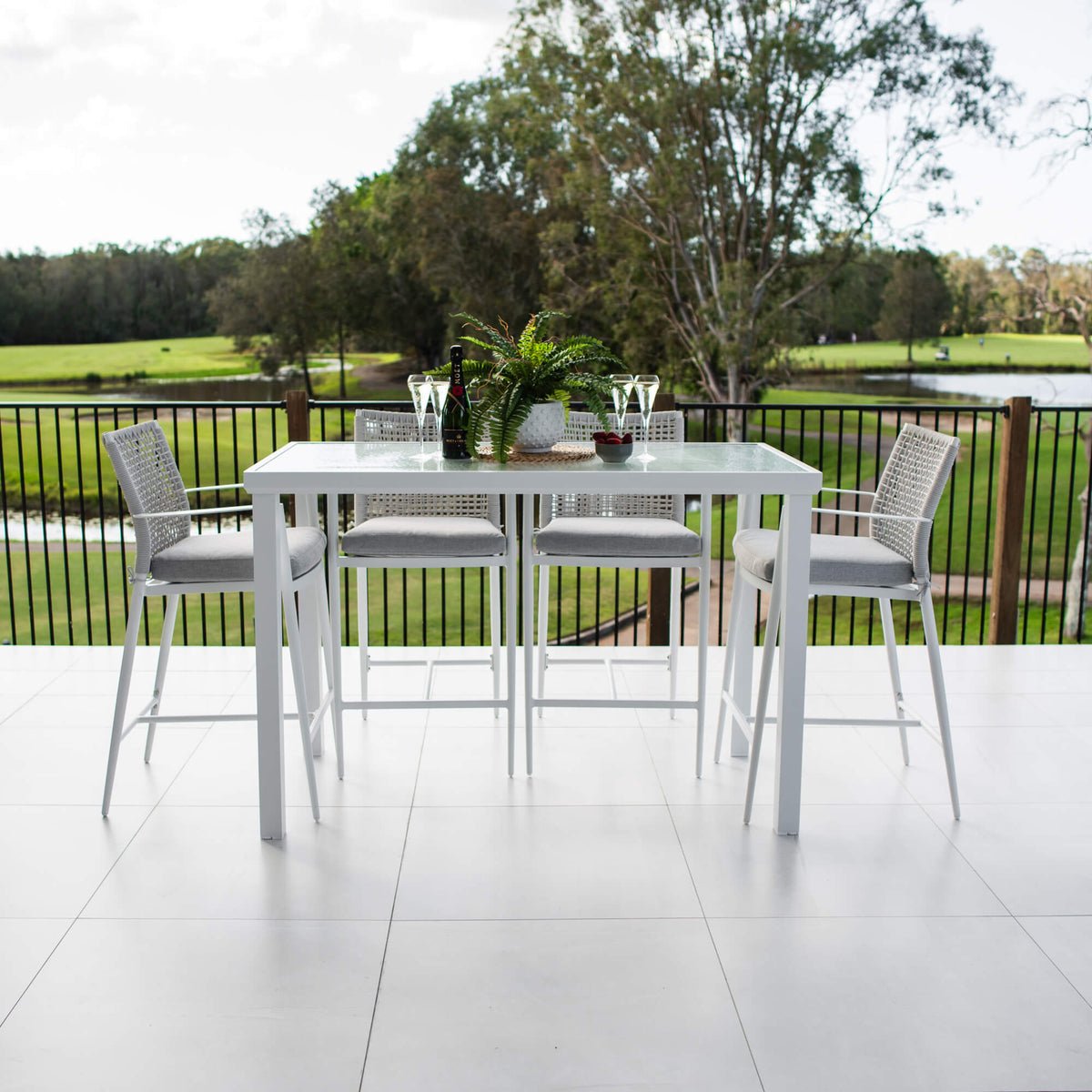 Vienna Rope Hudson - 5pce (150x80) - Outdoor Bar Set