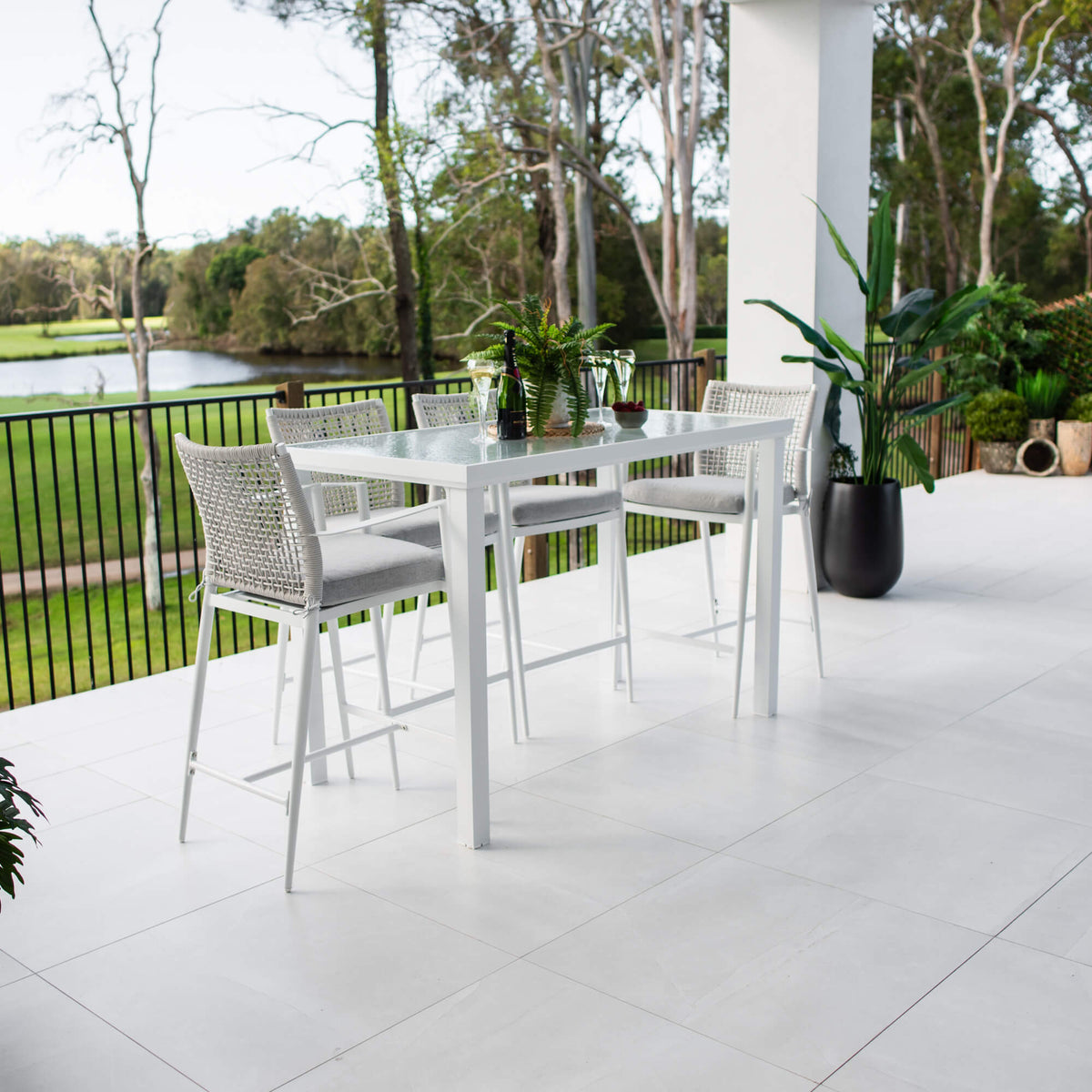 Vienna Rope Hudson - 5pce (150x80) - Outdoor Bar Set