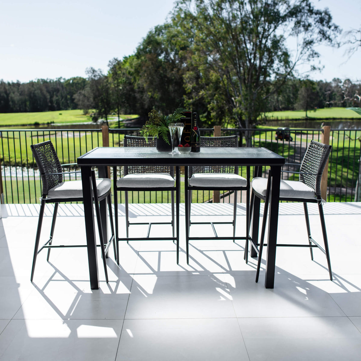 Vienna Rope Hudson - 5pce (150x80) - Outdoor Bar Set