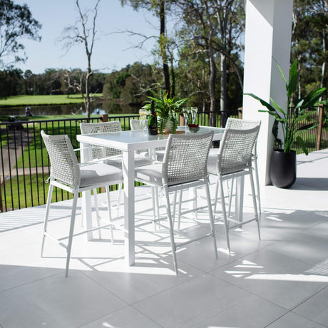 Vienna Rope Hudson - 7pce (150x80) - Outdoor Bar Set