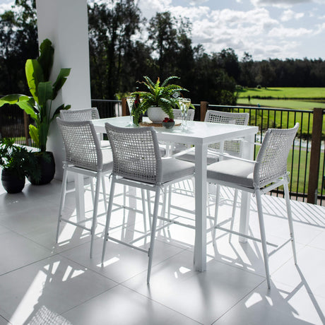 Vienna Rope Hudson - 7pce (150x80) - Outdoor Bar Set