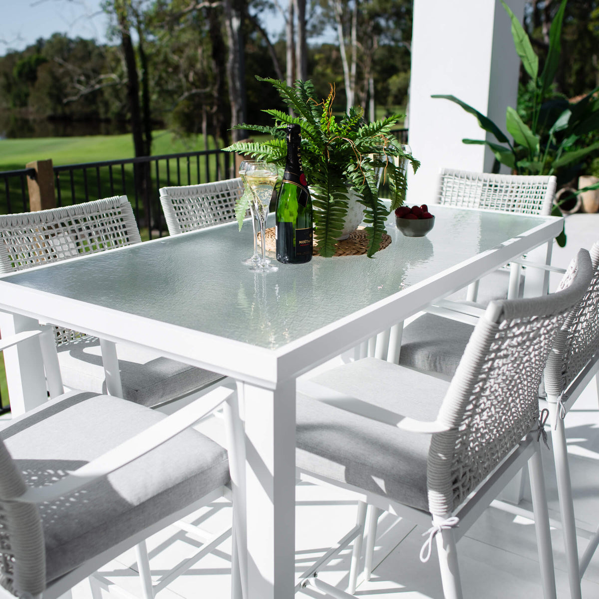 Vienna Rope Hudson - 7pce (150x80) - Outdoor Bar Set