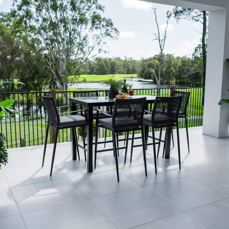 Vienna Rope Hudson - 7pce (150x80) - Outdoor Bar Set