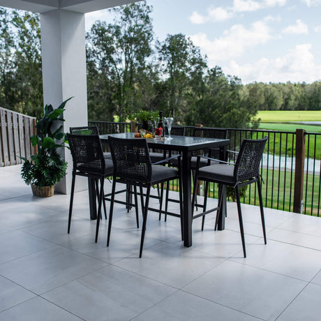 Vienna Rope Hudson - 7pce (150x80) - Outdoor Bar Set