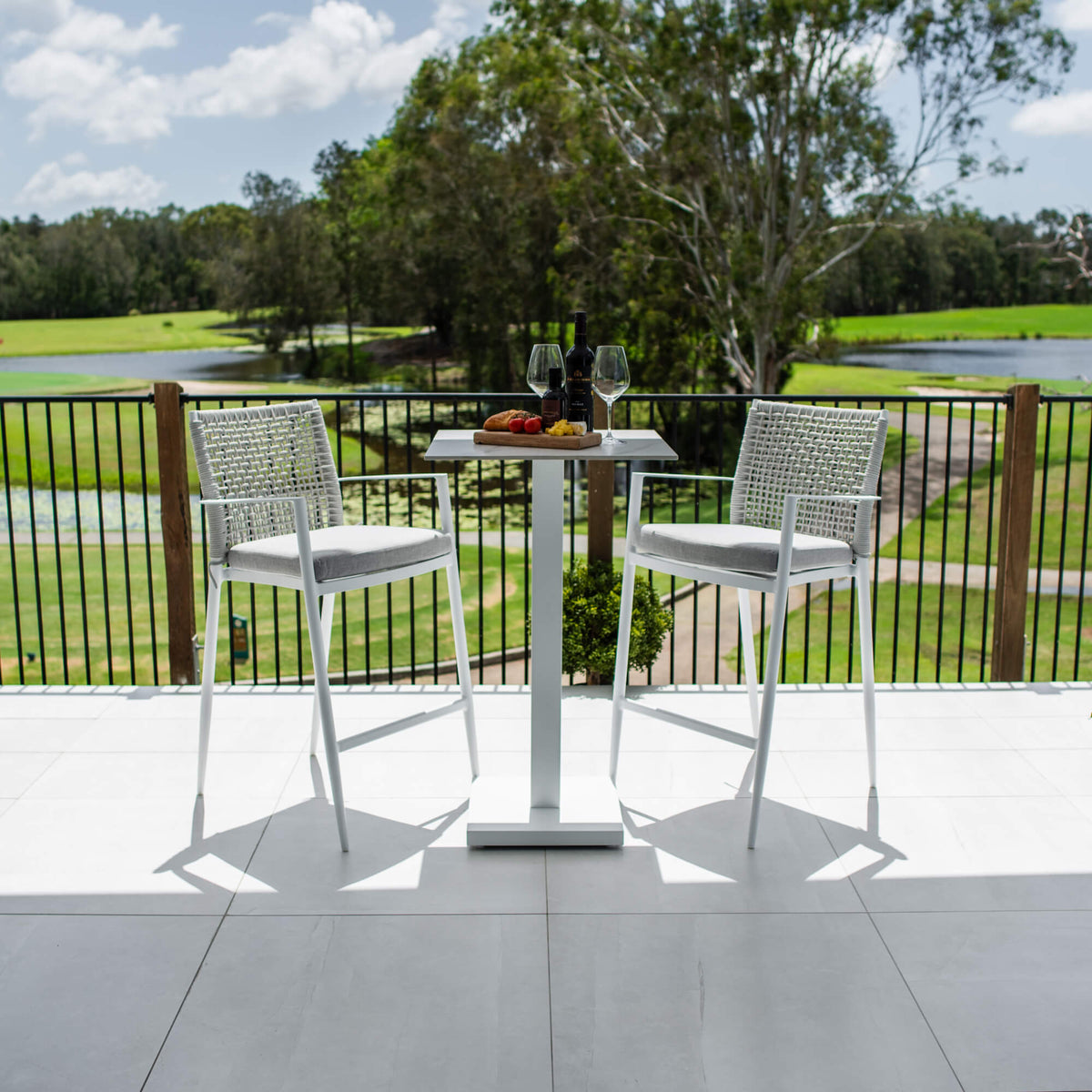 Vienna Rope Lennox - 3pce (60x60) - Outdoor Bar Set