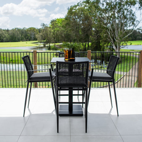 Vienna Rope Lennox - 5pce (70x70) - Outdoor Bar Set