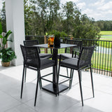 Vienna Rope Lennox - 5pce (70x70) - Outdoor Bar Set