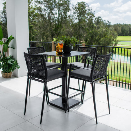 Vienna Rope Lennox - 5pce (70x70) - Outdoor Bar Set