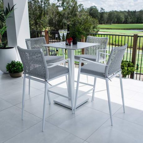 Vienna Rope Lennox - 5pce (70x70) - Outdoor Bar Set