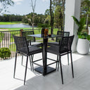 Vienna Rope Lennox - 5pce (70x70) - Outdoor Bar Set