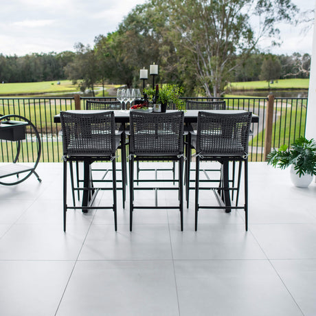 Vienna Rope Malibu - 7pce (200x65) - Outdoor Bar Set
