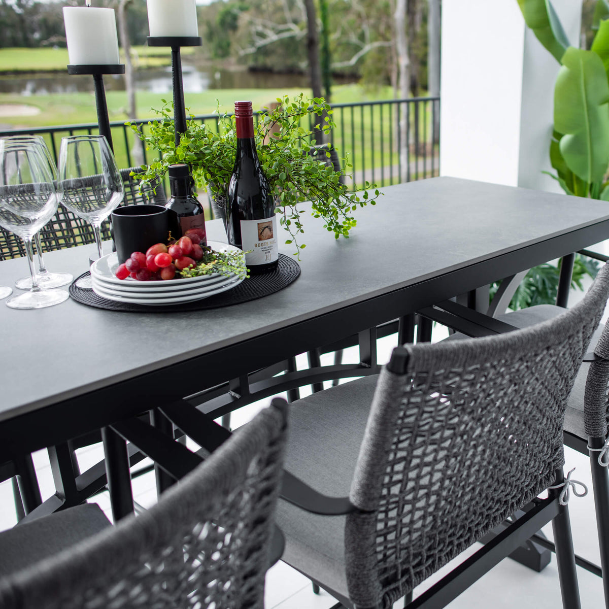 Vienna Rope Malibu - 7pce (200x65) - Outdoor Bar Set