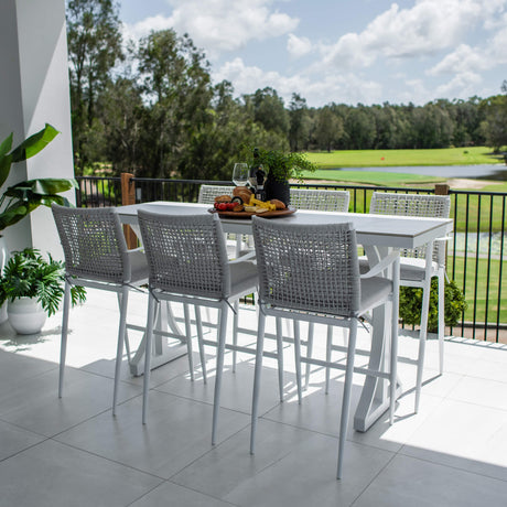 Vienna Rope Malibu - 7pce (200x65) - Outdoor Bar Set