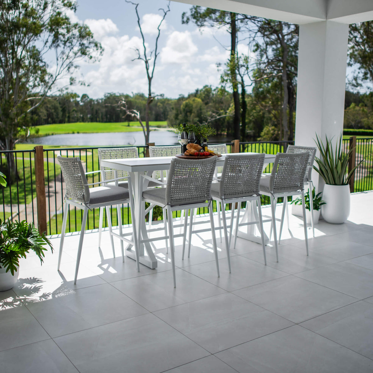 Vienna Rope Malibu - 9pce (200x65) - Outdoor Bar Set