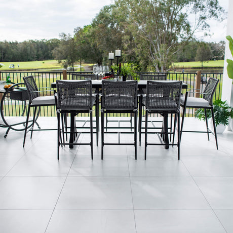 Vienna Rope Malibu - 9pce (200x65) - Outdoor Bar Set