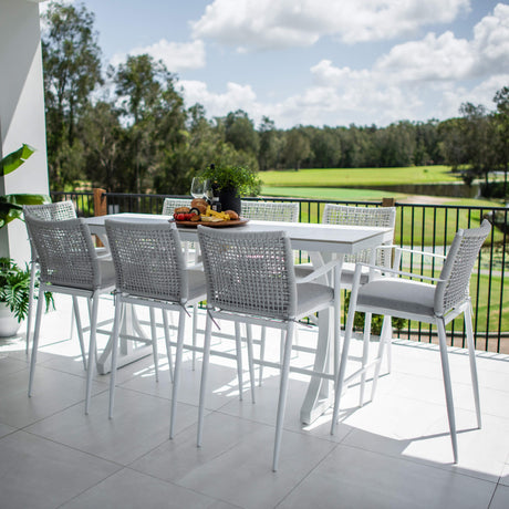 Vienna Rope Malibu - 9pce (200x65) - Outdoor Bar Set