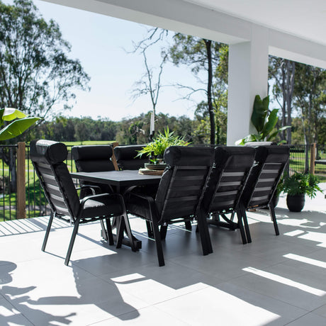 Andorra Bergen - 9pce (220x100) - Outdoor Dining Set