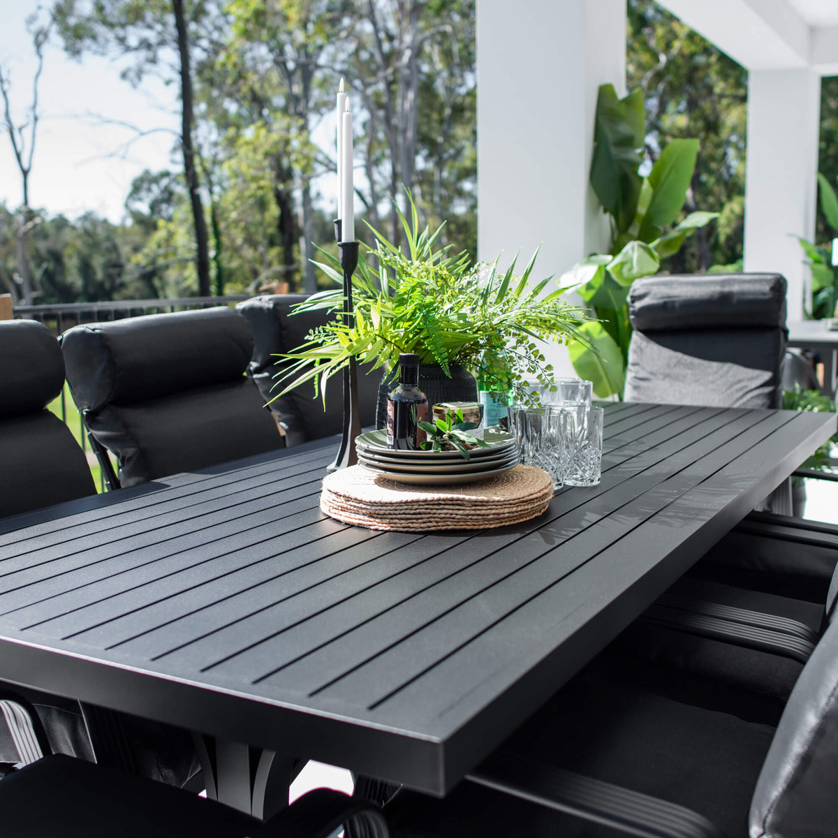 Andorra Bergen - 9pce (220x100) - Outdoor Dining Set