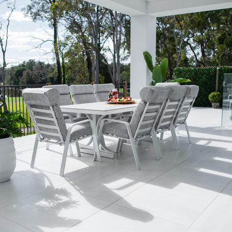Andorra Malibu - 9pce (215x100) - Outdoor Dining Set