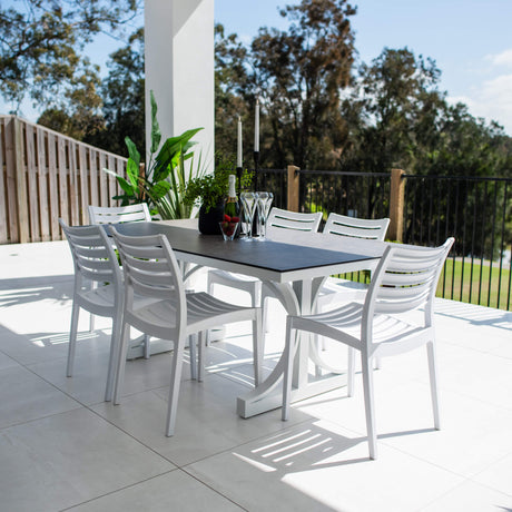 Apollo Chester Moon - 7pce (180x100) - Outdoor Dining Set