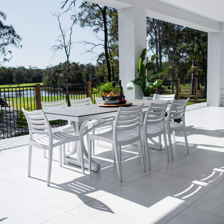 Apollo Chester Moon - 9pce (215x100) - Outdoor Dining Set
