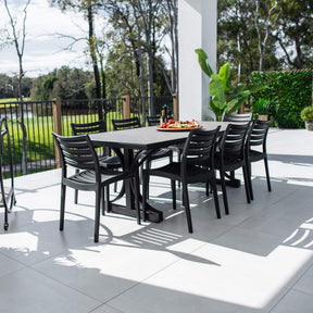 Apollo Chester Moon - 9pce (215x100) - Outdoor Dining Set